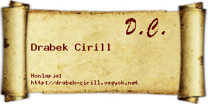 Drabek Cirill névjegykártya